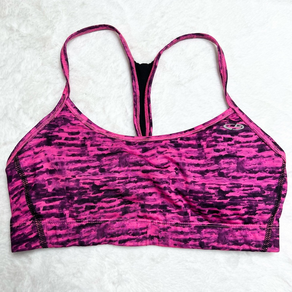 Champion Racerback Hot Pink & Black Sports Bra Size Medium